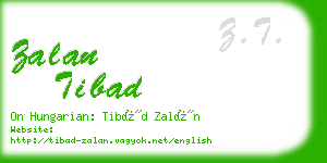 zalan tibad business card